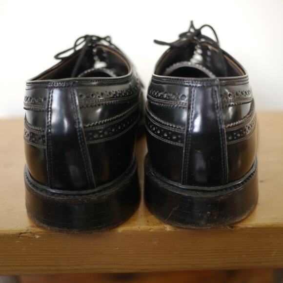 Vtg Jarman Corfam Faux Leather Genuine Black Brogues Wingtips Oxfords 7.5 40.5 main image 6